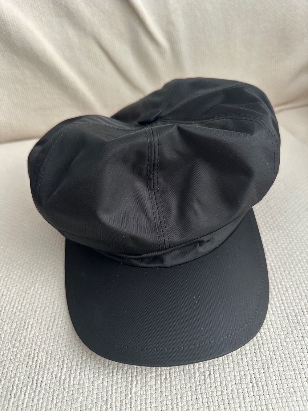Prada Black Quilted Cap with Branded Ribbon